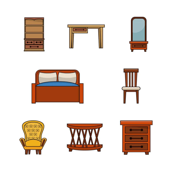 家具内部图标 — 图库矢量图片