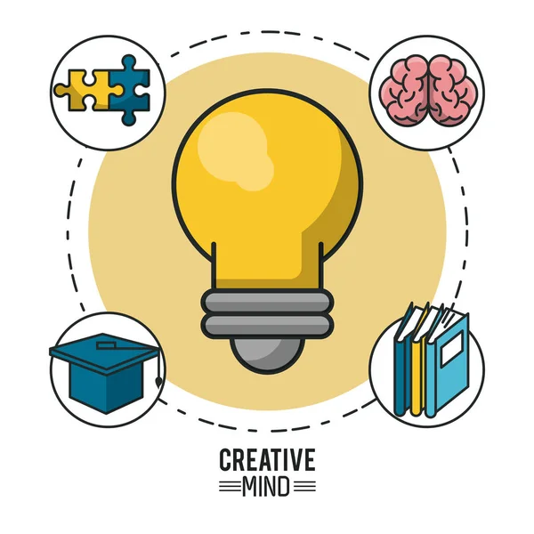 Diseño mental creativo — Vector de stock