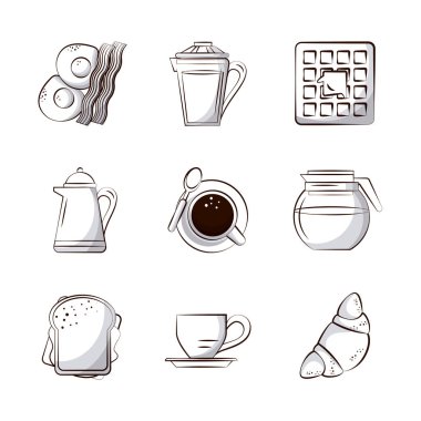 Kahvaltı yemek simgeler