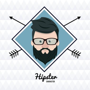 Hipster yüz çizgi film