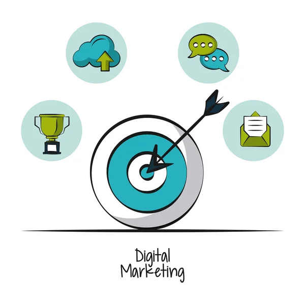 Marketing digital y negocios — Vector de stock