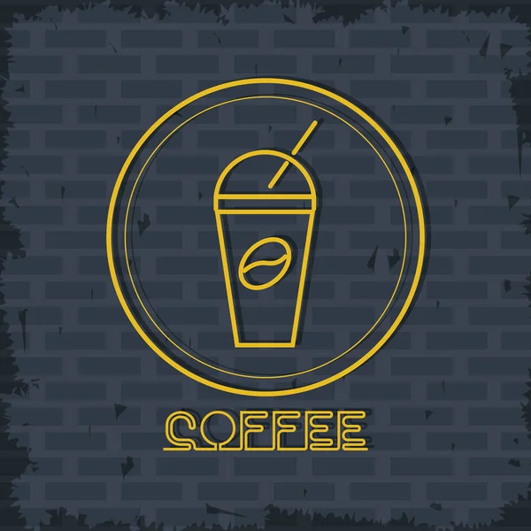 Café néon lumières icône — Image vectorielle