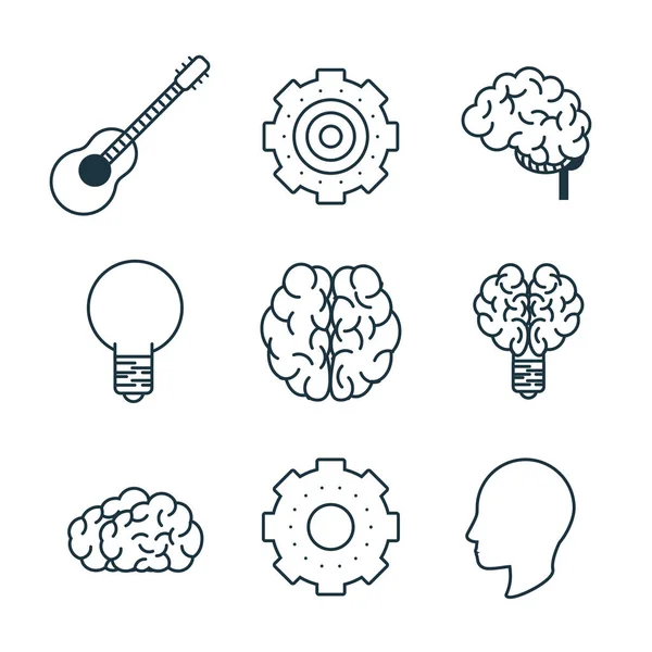 Smart brain icons — Stock Vector