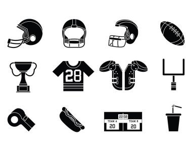 Amerikan futbolu Icons set