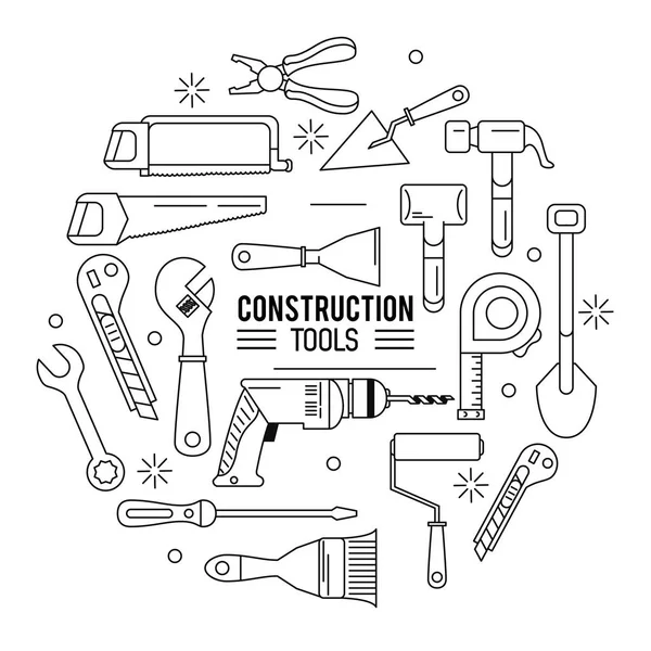 Constructies tools pictogramserie — Stockvector