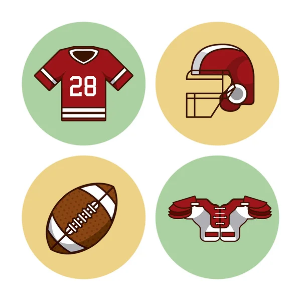 Americké fotbalové ikony — Stockový vektor