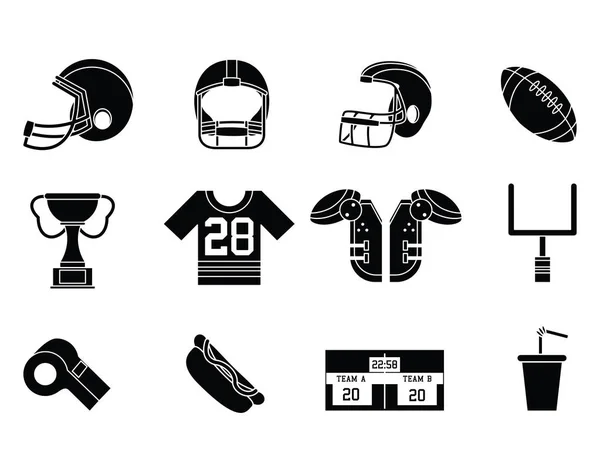 Conjunto de ícones de futebol americano — Vetor de Stock