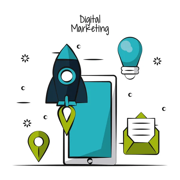 Marketing digital e negócios — Vetor de Stock