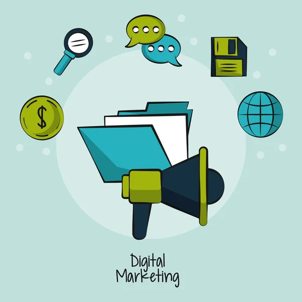Marketing digital y negocios — Vector de stock