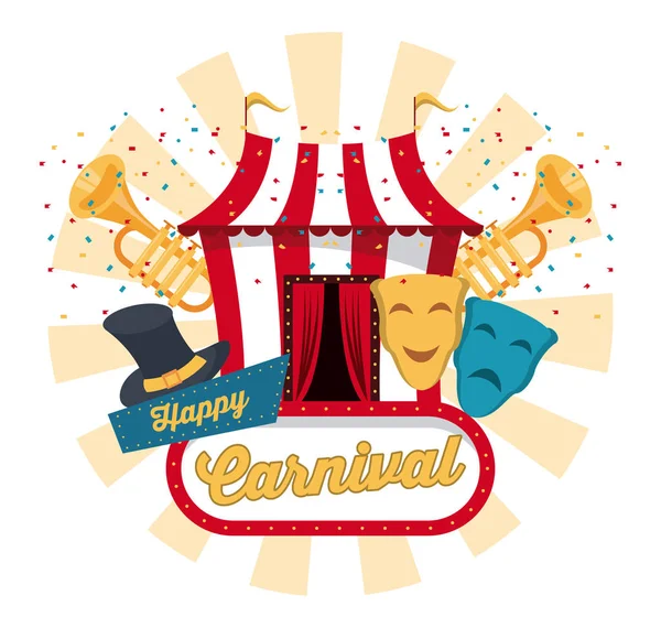 Diseño de carnaval feliz — Vector de stock