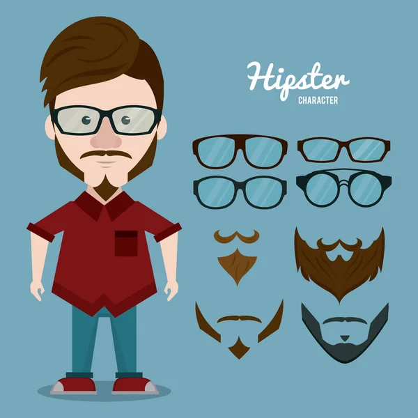 Hipster персонажа мультфільму — стоковий вектор