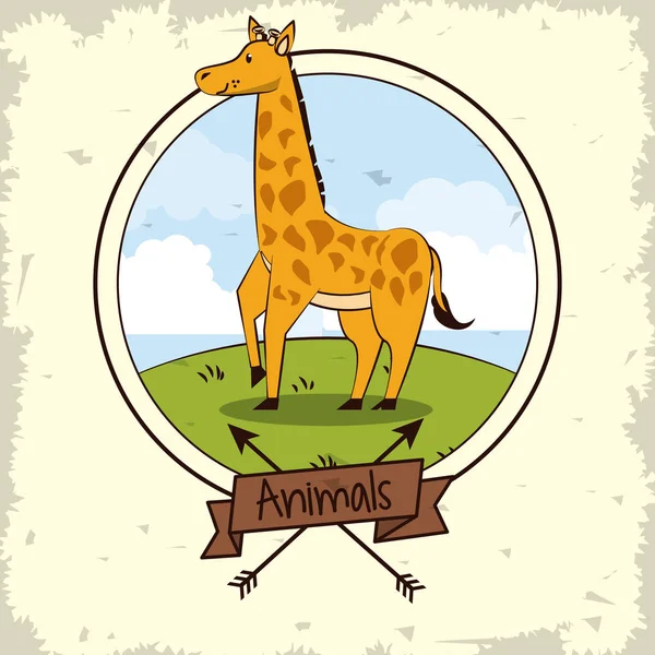 Carino giraffa cartone animato — Vettoriale Stock
