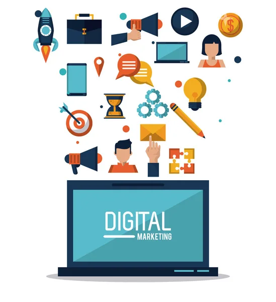 Marketing numérique et publicité — Image vectorielle