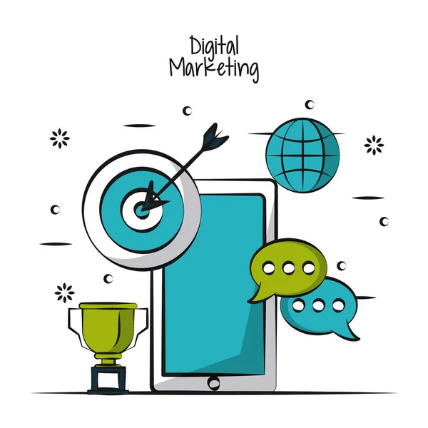 Marketing digital y negocios — Vector de stock