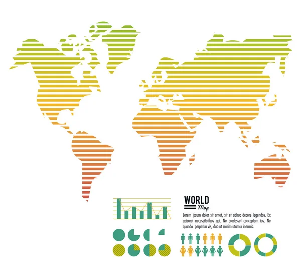 Инфографика на карте мира — стоковый вектор