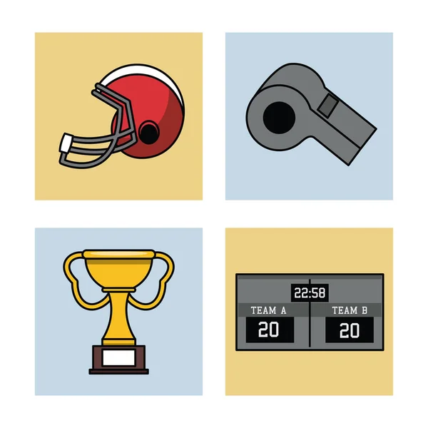 Комплект футбольных икон США — стоковый вектор