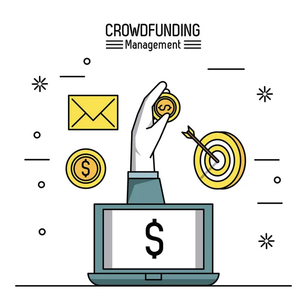 Crowfunding 管理インフォ グラフィック — ストックベクタ