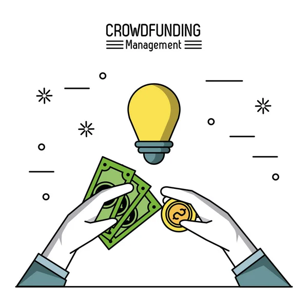 Crowfunding διαχείριση infographic — Διανυσματικό Αρχείο