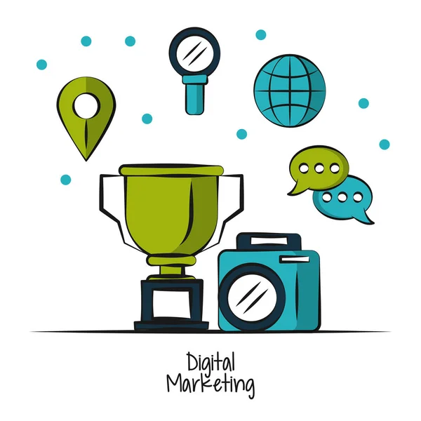 Marketing digital y negocios — Vector de stock