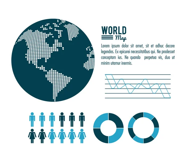 Инфографика на карте мира — стоковый вектор