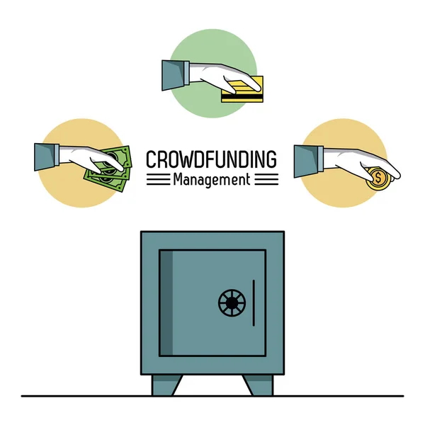 Crowfunding 관리 infographic — 스톡 벡터