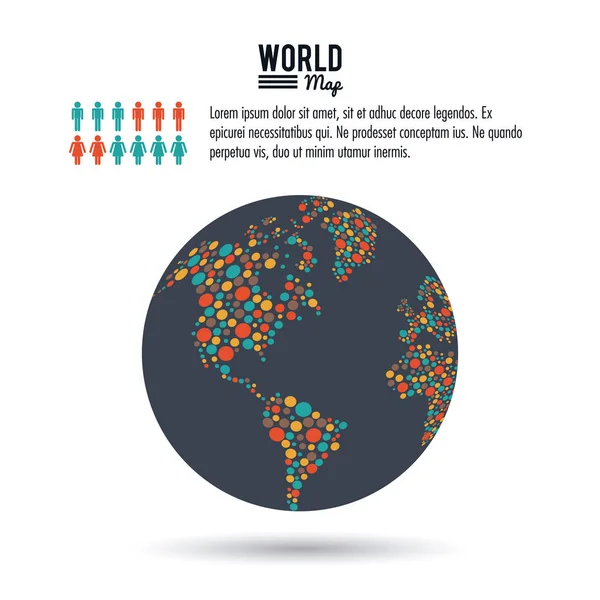 Verdenskort infografik – Stock-vektor