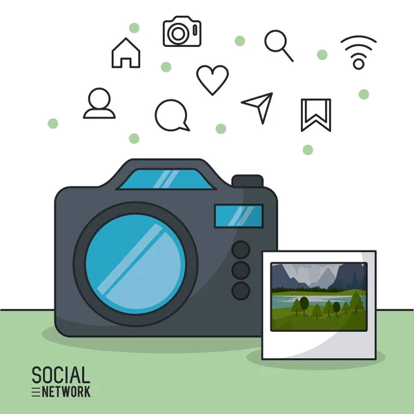 Fotografia i sieci społecznych — Wektor stockowy