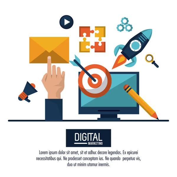 Marketing digital e publicidade —  Vetores de Stock