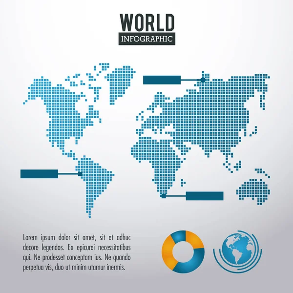 Infografía del mundo terrestre — Vector de stock
