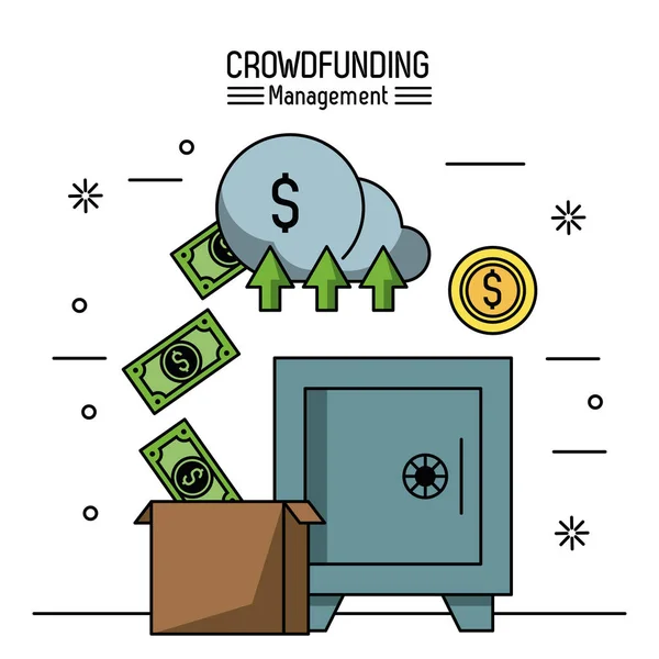 Crowfunding 管理インフォ グラフィック — ストックベクタ