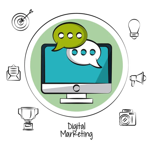 Marketing digital y negocios — Vector de stock