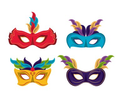 Mardi gras simgeler maskeleri
