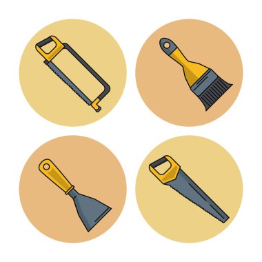 İnşaat yuvarlak simgeler