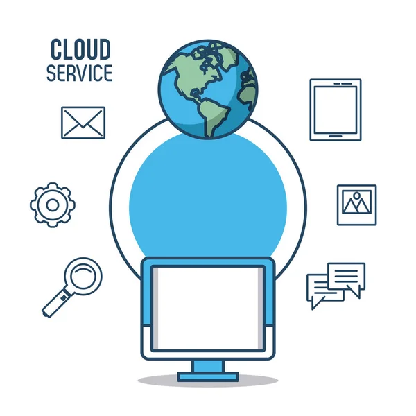 Service informatique en nuage — Image vectorielle