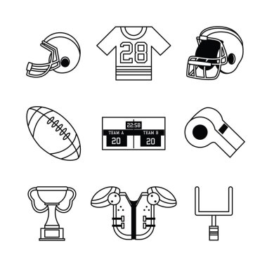 Amerikan futbolu Icons set