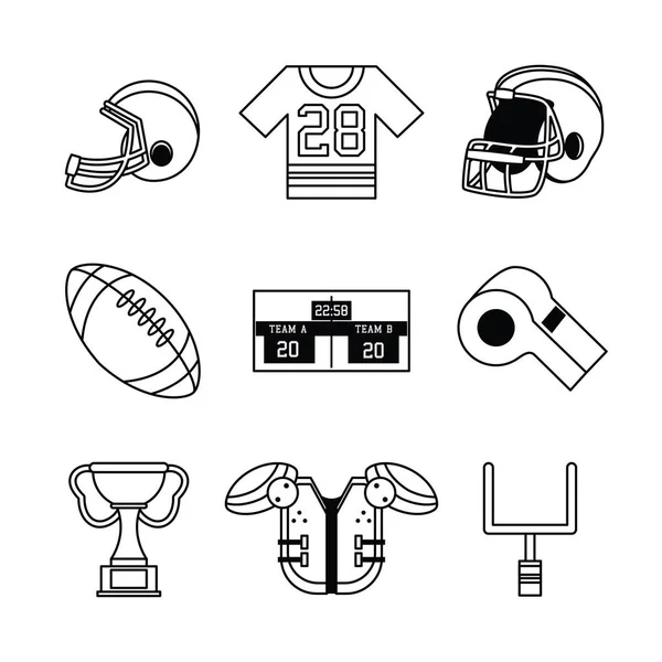 Conjunto de ícones de futebol americano —  Vetores de Stock