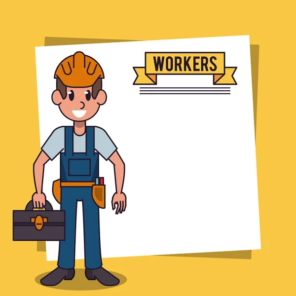 Arbeiter und Arbeitsplätze Karikatur — Stockvektor