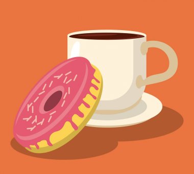 tatlı çörek ve bardak İçecek sıcak yemek