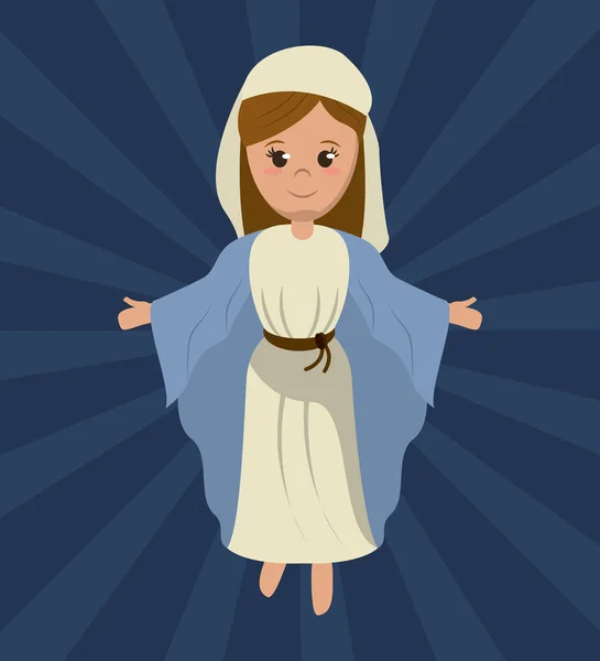 Vergine Maria santa immagine religiosa — Vettoriale Stock