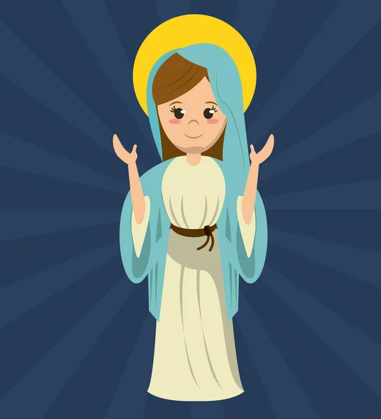 Panna Marie se modlit socha obraz — Stockový vektor
