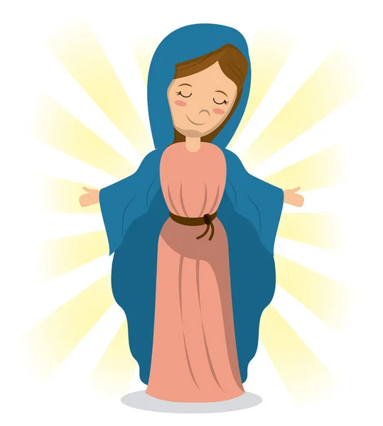Virgin mary holiness divine image — Stock Vector