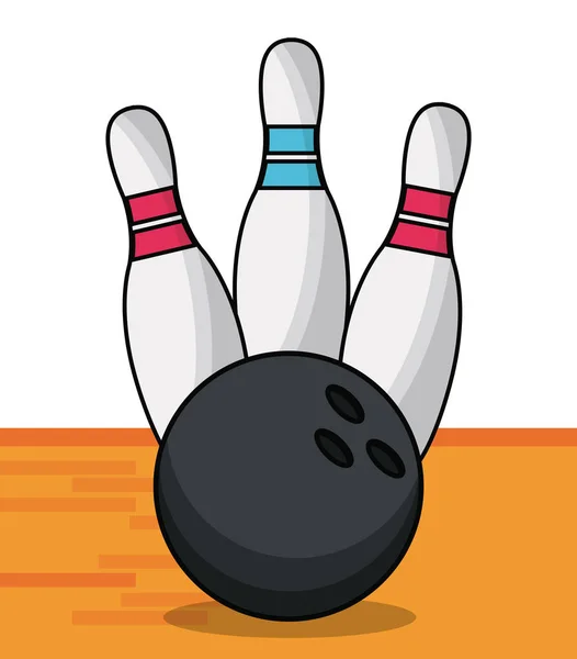 Bowling Ball Stifte Sport Spiel — Stockvektor