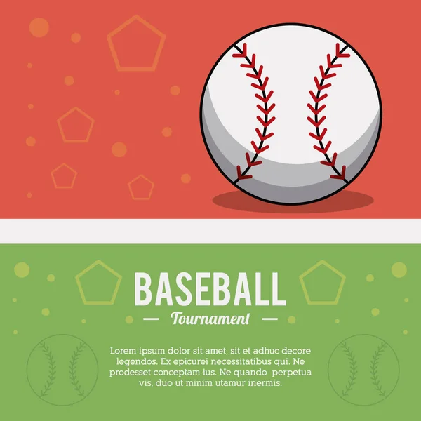 Bola de beisebol esporte torneio imagem — Vetor de Stock
