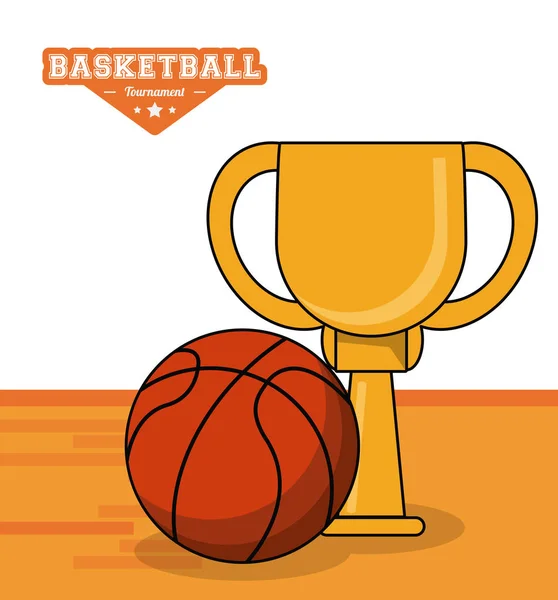 Basket sport trophy kulkonstruktion — Stock vektor