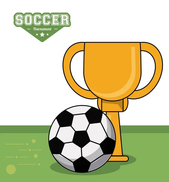 Soccer sport trophy ball design image — Stock Vector