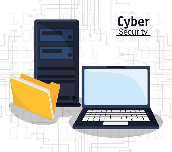 Cyber security technology plik folder — Wektor stockowy
