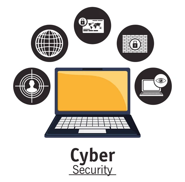 Cyber security technology datová soukromí síť — Stockový vektor