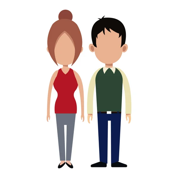 Couple personnes relation ensemble — Image vectorielle