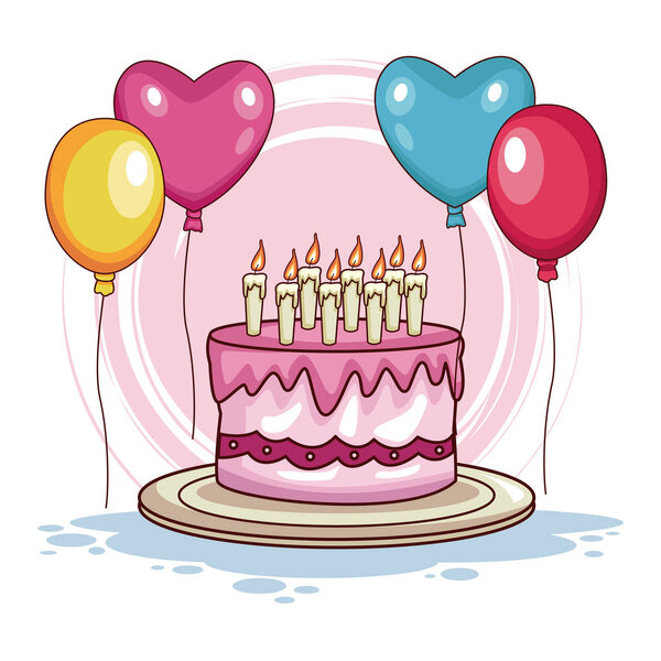 Торт на день рождения с шариками
