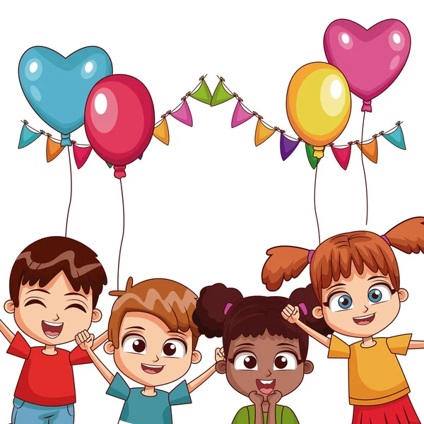 Kids on birthday party — Stock Vector